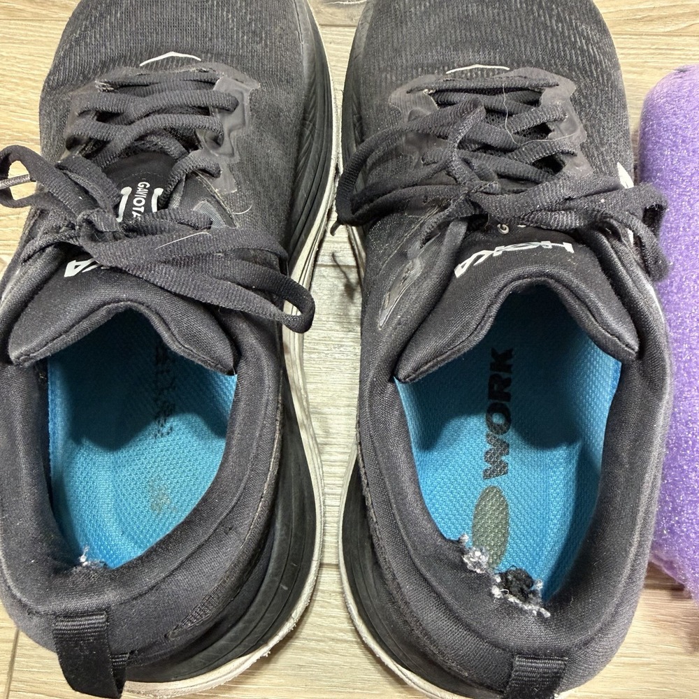 HOKA Gaviota 5 Men's Athletic Running Shoes Black White Size 10 D - Picture 8 of 8